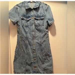 Pilcro Anthropologie distressed denim dress denim the trend of  season 14 READ